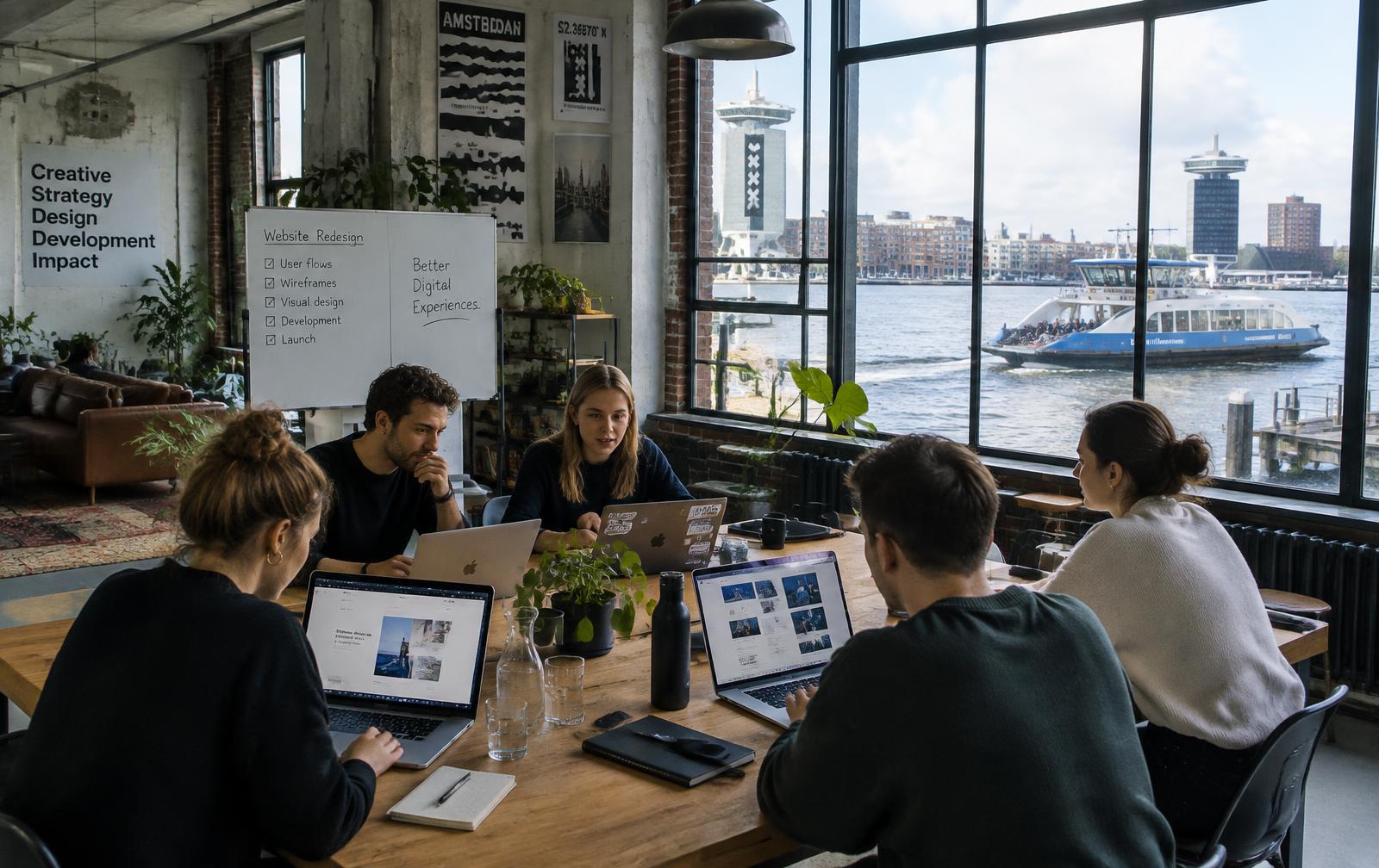 Webstrategie en webdesign met uitzicht op de Waag in Amsterdam